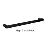 Bellino Solid Brass Single Or Double Towel Rail 600mm In Chrome, Matte Black, Black & Chrome, High Gloss Black, Brushed Gold, Brushed Nickel & Gunmetal Grey-High gloss black